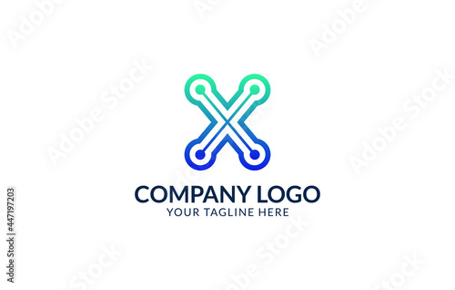 Creative X Letter Logo Template. X Letter Technology Logo Design.