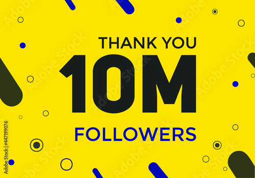 thank you 10 milion followers colorful banner. Thank you followers Banners, 10 milion followers, social midea banner followers