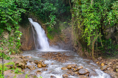 Waterfall in the forest of Oxapampa, Peru photo