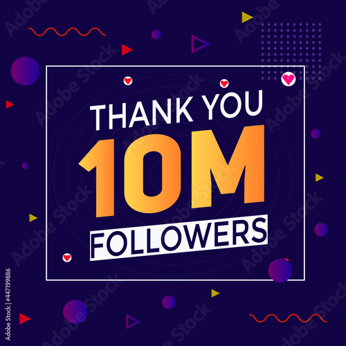 thank you 10 milion followers colorful banner. Thank you followers Banners, 10 milion followers, social midea banner followers