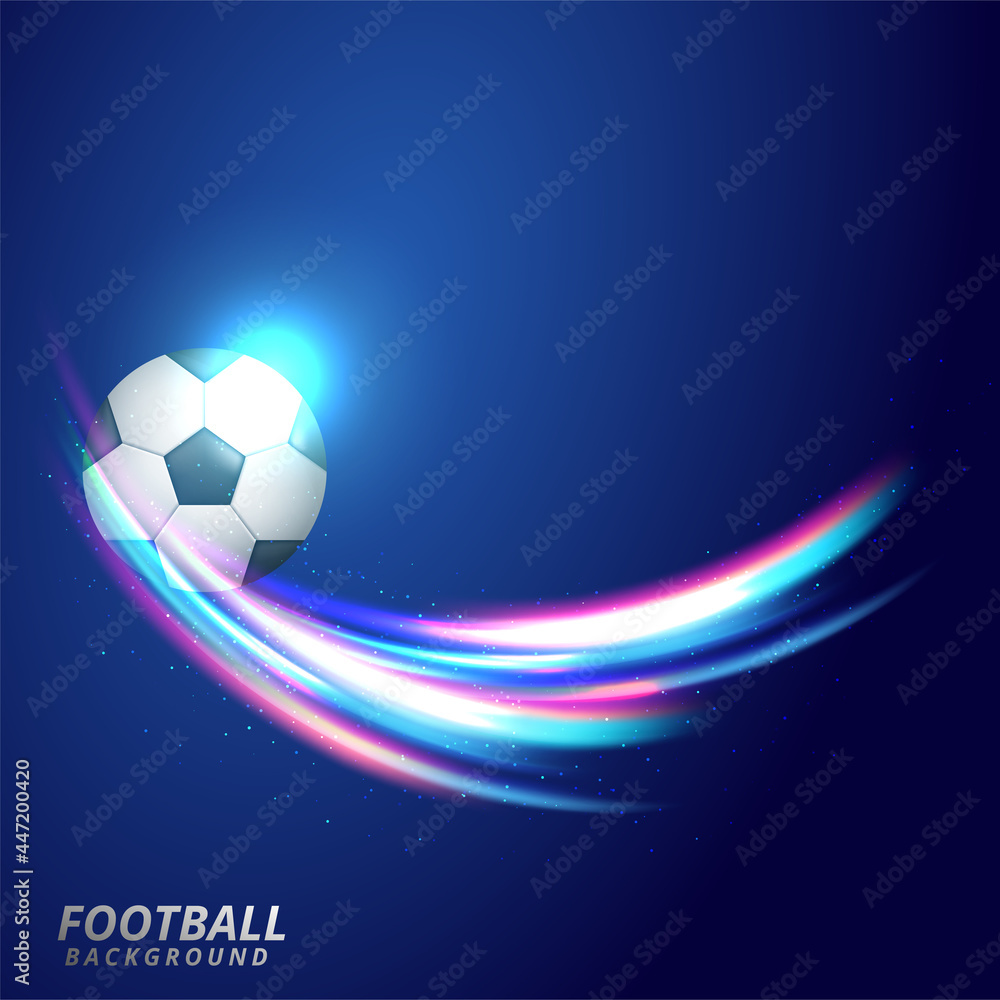 Naklejka premium Football Cup Championship with glow light background