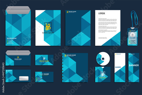 elegant professional business stationery items set