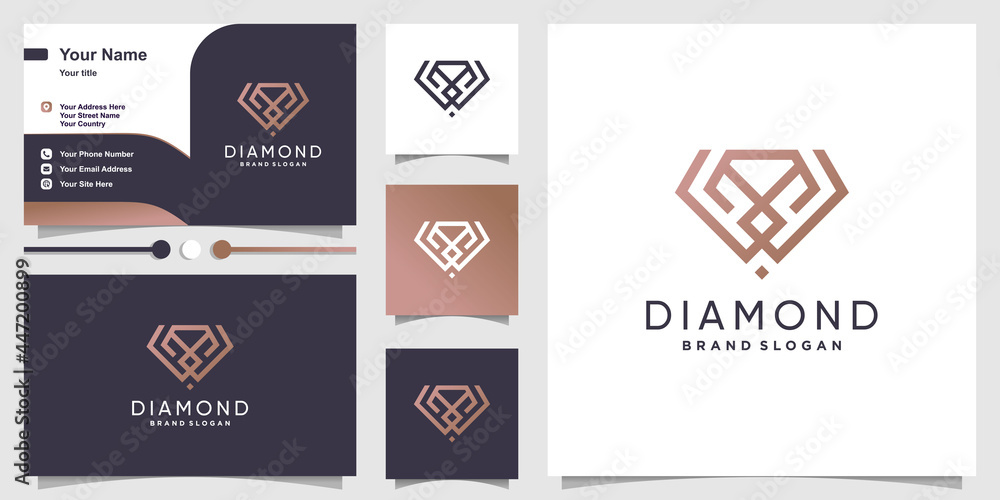Diamond logo template with modern minimalist concept Premium Vector Diamond logo template with modern minimalist concept Premium Vector