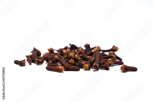 clove spices on a white background