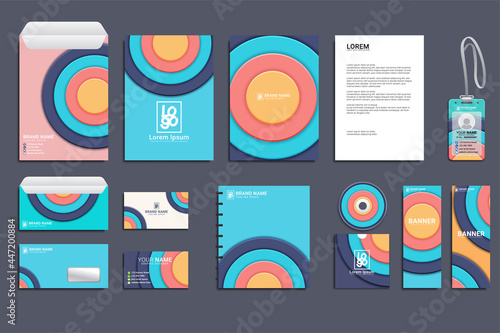 elegant professional business stationery items set