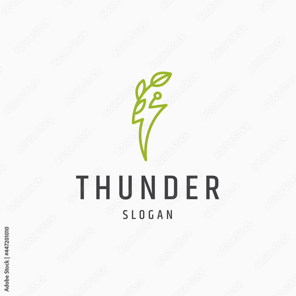 Thunder leaf nature eco energy logo icon design flat template vector illustration Thunder leaf nature eco energy logo icon design flat template vector illustration