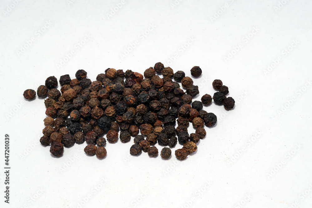 black pepper spices in white background black pepper spices in white background