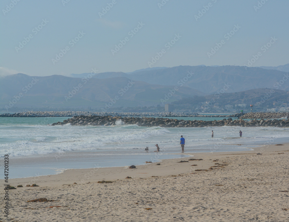 A sandy beach on the Pacific Ocean in Ventura, Ventura County, California