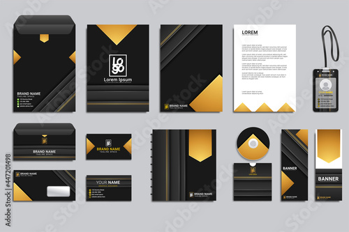 elegant professional business stationery items set
