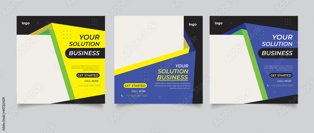 Online live webinar social media post or square banner template Online live webinar social media post or square banner template