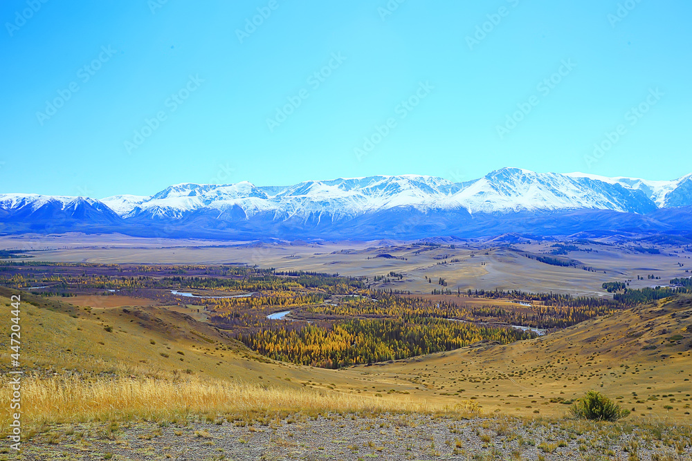 mountains snowy peaks background, landscape view winter nature peaks