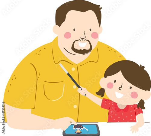 Kid Girl Watch Online Tablet Magician Father