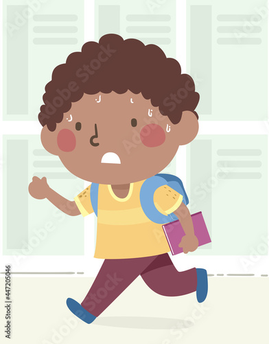 Kid Boy School Life Running...