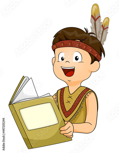 Kid Boy Native Indian Read ...
