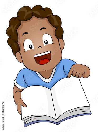 Kid Boy Point Open Book Ill...