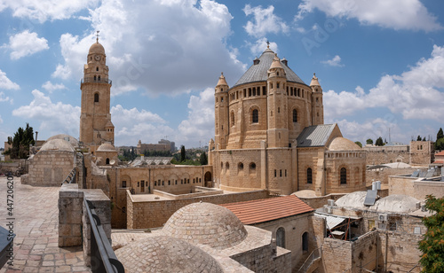 Abbey of the Dormition, a German Catholic abbey of the Benedictine Order, situated in Jerusalem on Mount Zion, outside the walls of the Old City near the Zion Gate. photo