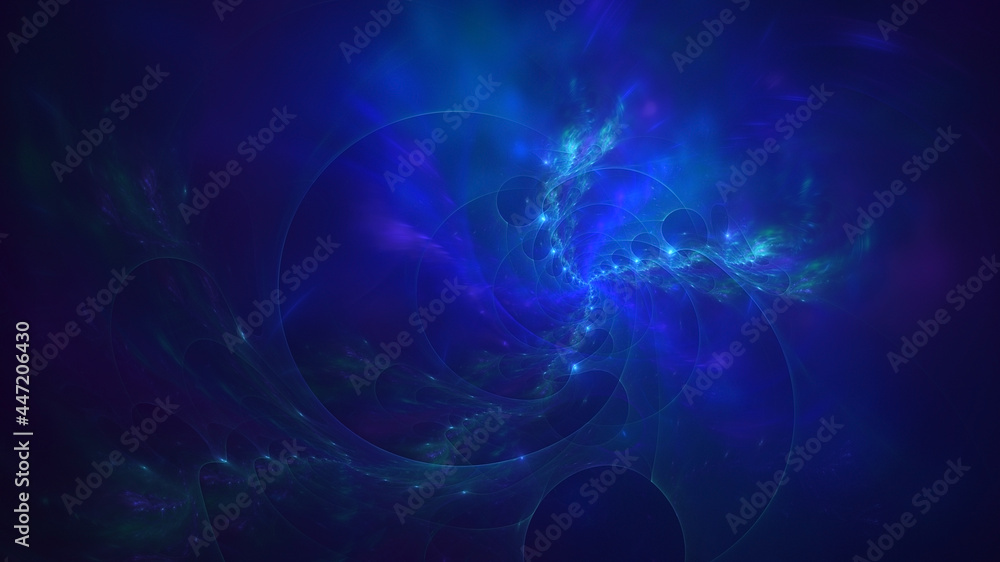 3D rendering abstract multicolor fractal light background