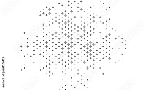 Light Silver, Gray vector template with sky stars.