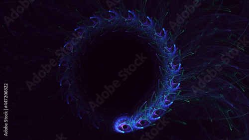 3D rendering abstract multicolor fractal light background © BetiBup33