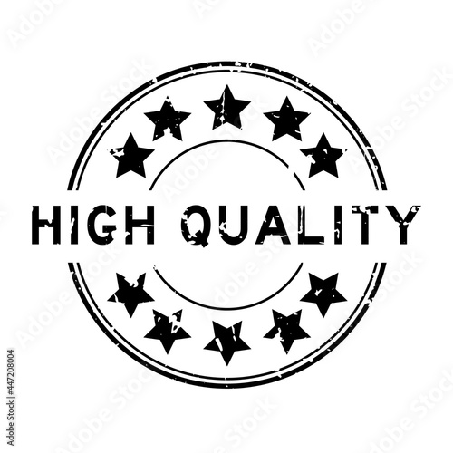 Grunge black high quality word round rubber seal stamp on white background