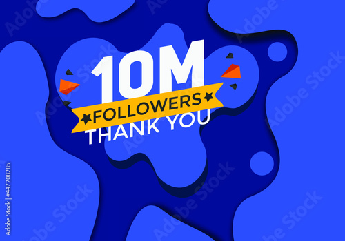 thank you 10 milion followers colorful banner. Thank you followers Banners, 10 milion followers, social midea banner followers photo