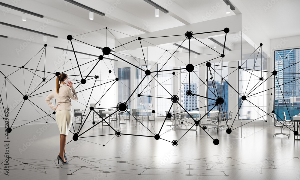 Networking and social communication concept as effective point for modern business Networking and social communication concept as effective point for modern business