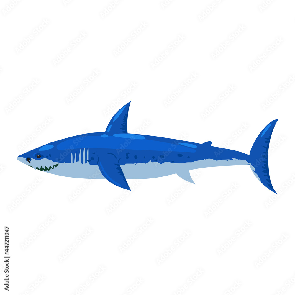 Hammerhead fish Shark underwater predator animal character, scary jaws fish aquatic creature. Vector illustration cartoon Hammerhead fish Shark underwater predator animal character, scary jaws fish aquatic creature. Vector illustration cartoon