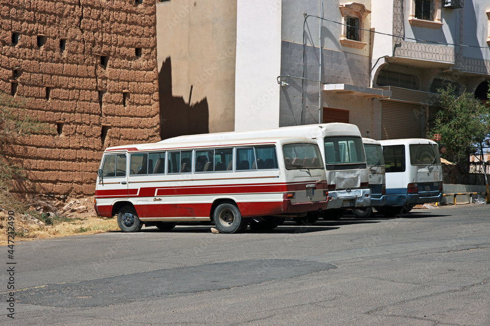 The public bus in Najran, Asir region, Saudi Arabia