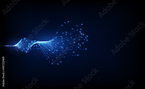 Digital Data Communication Along Fiber Optics Cable, Network Connection of Information