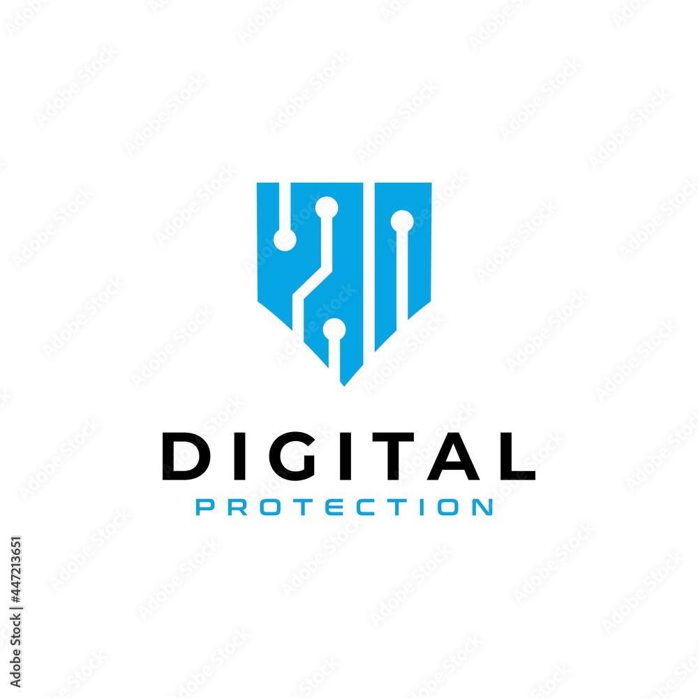 Modern Technology Shield logo design, Digital Protection logo Premium Vector. Modern Technology Shield logo design, Digital Protection logo Premium Vector.