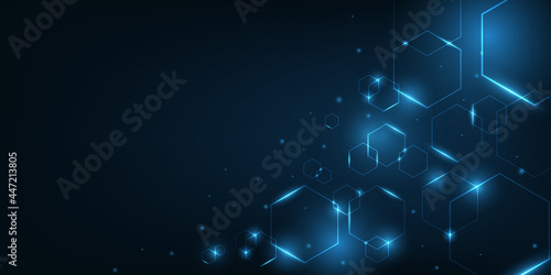 Vector technology with hexagones geometric bacground.