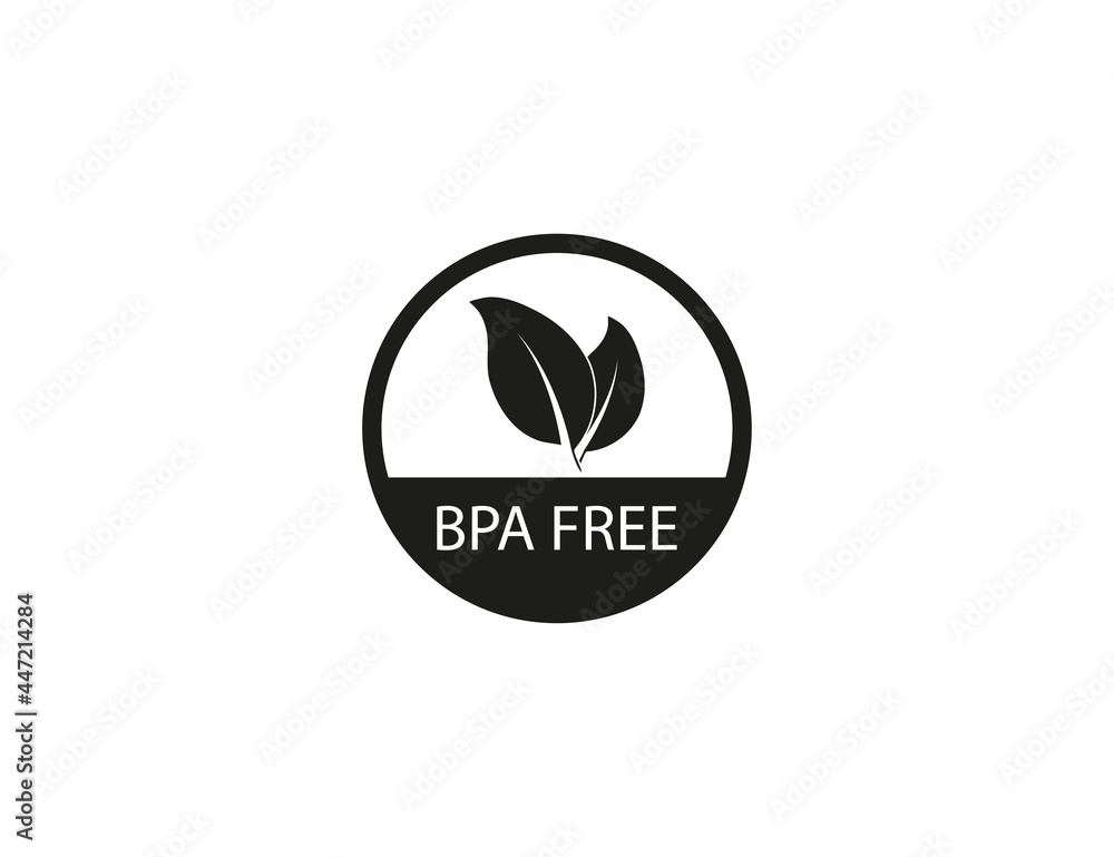 Bpa free, label, eco icon. Vector illustration. flat design.