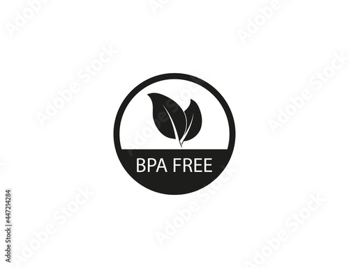 Bpa free, label, eco icon. Vector illustration. flat design.