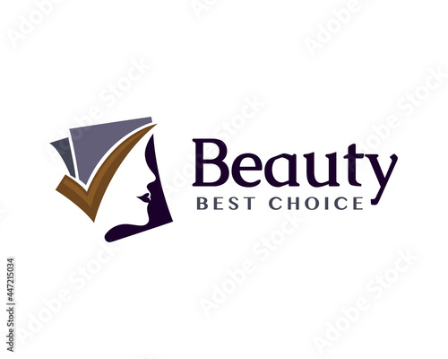 schedule women beauty face care check logo template illustration inspiration