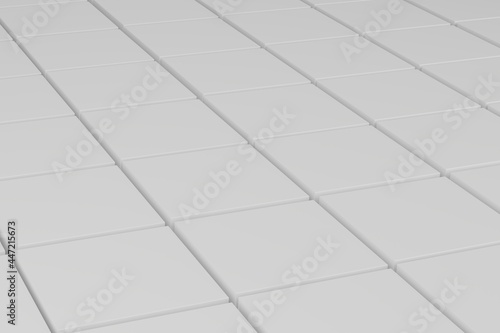3d illustration. Abstract cube pattern. White geometric square blocks background