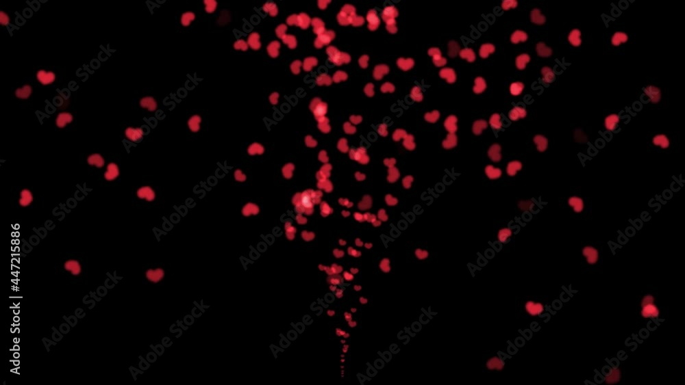 Red hearts stream motion graphics with green screen background Red hearts stream motion graphics with green screen background