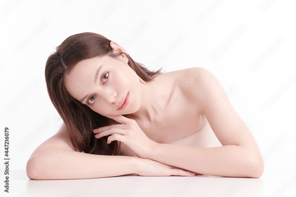 Beautiful young asian woman with clean fresh skin on white background, Face care, Facial treatment, Cosmetology, beauty and spa, Asian women portrait. Beautiful young asian woman with clean fresh skin on white background, Face care, Facial treatment, Cosmetology, beauty and spa, Asian women portrait.