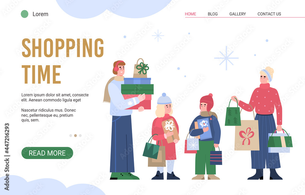 Vector web banner for advertise shopping during holiday christmas sales at malls