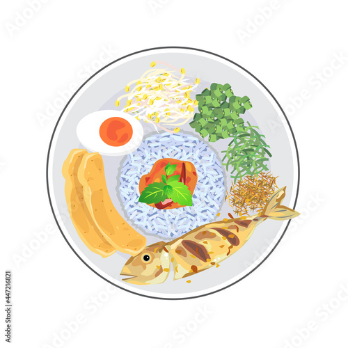 Malaysia food nasi kerabu photo
