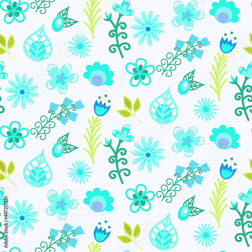 Simple floral scattered seamless pattern