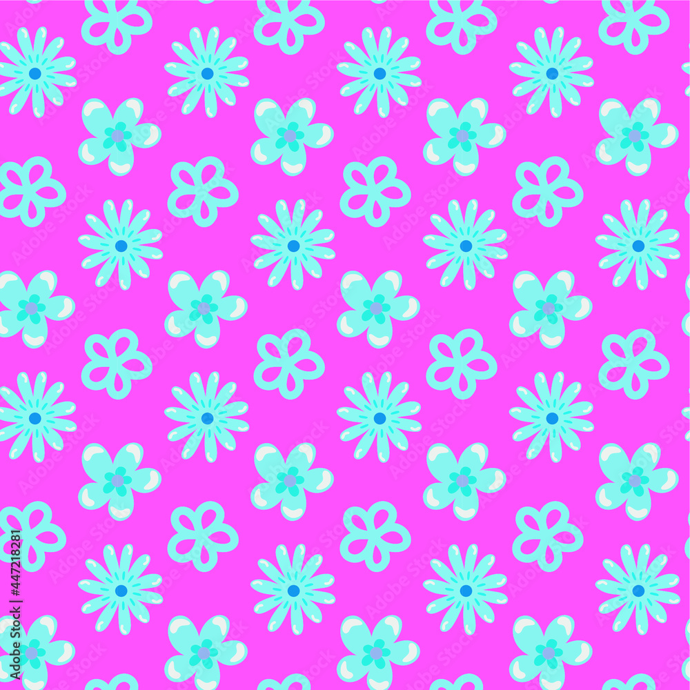 Pink floral simple seamless pattern