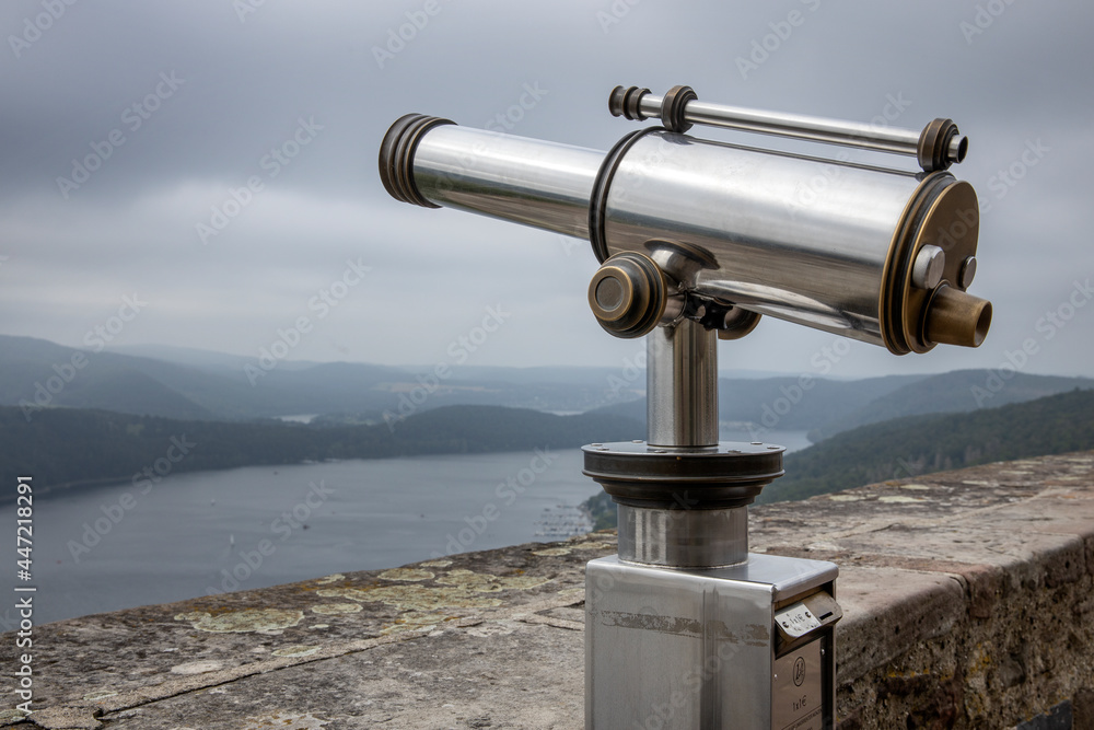 Binoculars at Castle at Waldeck-Frankenberg district in northwestern Hesse, Germany