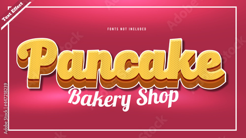 Pancake text effect design vector. editable 3d text