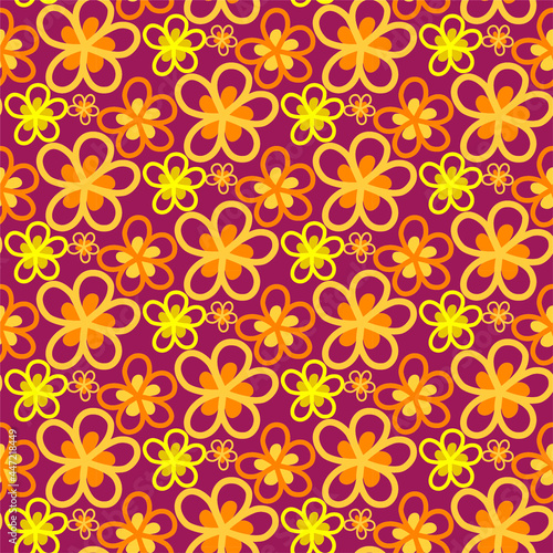 Simple floral scattered seamless pattern