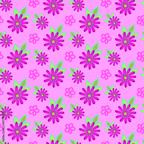 Pink floral simple seamless pattern
