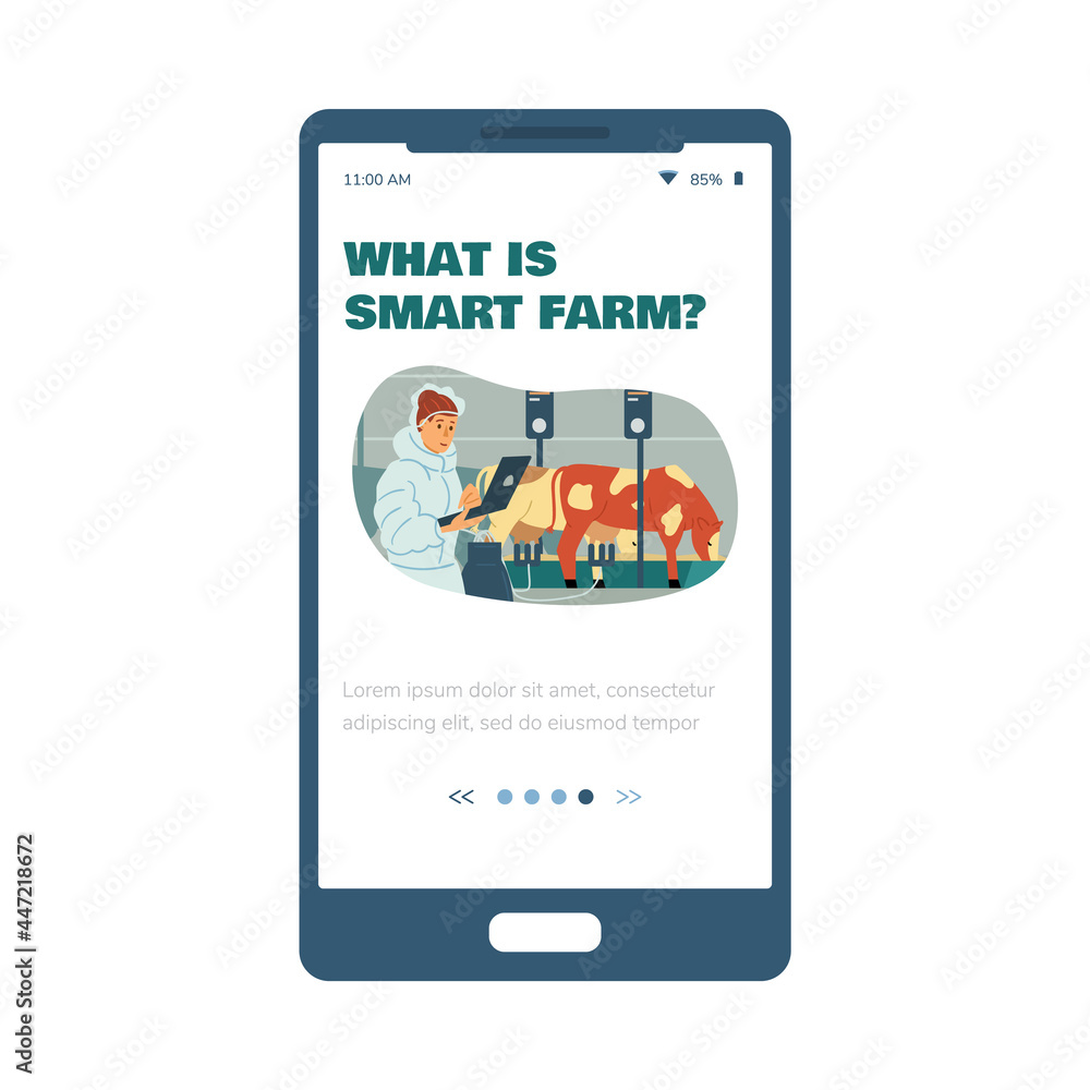 Smart farm wireless control onboarding pages kit, flat vector illustration. Smart farm wireless control onboarding pages kit, flat vector illustration.