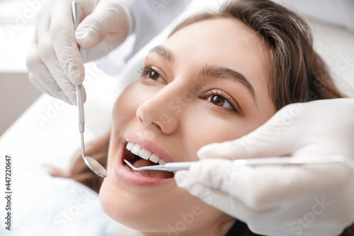 Young woman visiting dentis...