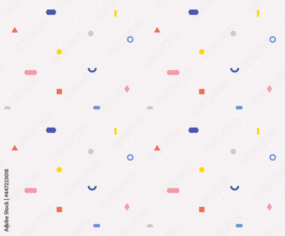 Small pieces of shapes are scattered and form a pattern. Small pieces of shapes are scattered and form a pattern.