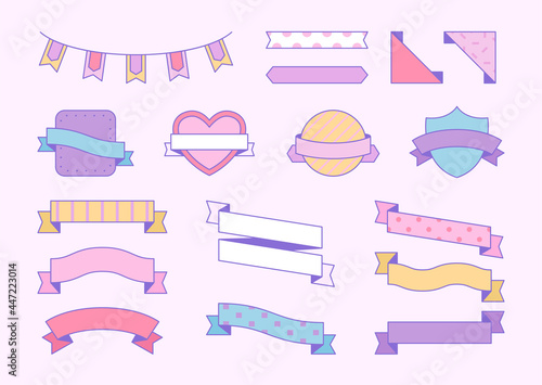 Various types of logo ribbons set.