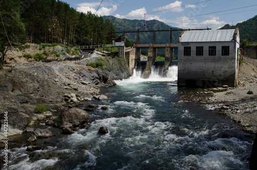 old hydroelectric power station in the mountains